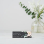 ZWARTE ZWART FLORAL WATERVERF WEBSITE RSVP MINI VISITEKAARTJE (Staand voorkant)