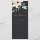 ZWARTE ZWART GOLD FLORAL BUNCH WATERVERF WEDING MENU (Voorkant)