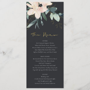 ZWARTE ZWART GOLD FLORAL BUNCH WATERVERF WEDING MENU
