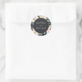 ZWARTE ZWART GOLD FLORAL LIJST WATERVERF WEDING RONDE STICKER (Tas)