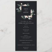 ZWARTE ZWART GOLD FLORAL WEDDING CEREMONY PROGRAMM MENU (Voorkant)