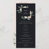 ZWARTE ZWART GOLD FLORAL WEDDING CEREMONY PROGRAMM MENU (Voorkant / Achterkant)