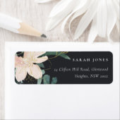 ZWARTE ZWART GOUD FLORAL BUNCH WATERVERF ADRES ETIKET (Insitu)