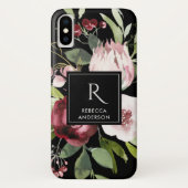  ZWARTE ZWART PINK BURGUNDY PROTEA FLORAL Case-Mate iPhone CASE (Achterkant)