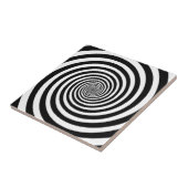 ZWARTE ZWART/WITTE SPIRAAL TEGELTJE (Zijkant)
