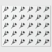 Zwarte Zwart-witte Tulp, Bloem, Bloemen Cadeaupapier (Vlak)