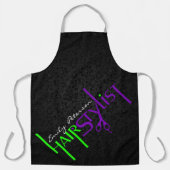 Zwarte zwarte en Paarse haarlijst Schort (Voorkant)