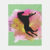 ZWARTE ZWARTE HORSE GEPERSONALISEERDE BLANKET FLEECE DEKEN (Voorkant)