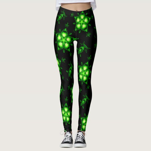 zwarte zwarte sterren leggings (Voorkant)