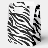 Zwarte zwarte zebra print safari verjaardagsfeestj bedankdoosjes (Geopend)