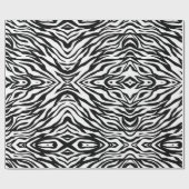 Zwarte zwarte zebra print safari verjaardagsfeestj cadeaupapier (Vlak)