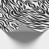 Zwarte zwarte zebra print safari verjaardagsfeestj cadeaupapier (Hoek)