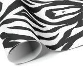 Zwarte zwarte zebra print safari verjaardagsfeestj cadeaupapier (Rol Hoek)