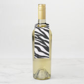 Zwarte zwarte zebra print safari verjaardagsfeestj flessenhanger (Op fles)