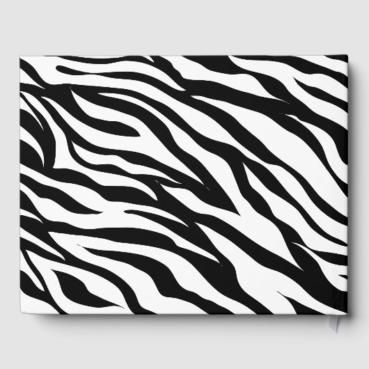 Zwarte zwarte zebra print safari verjaardagsfeestj gastenboek (Achterkant)