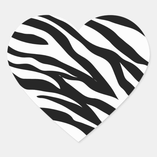 Zwarte zwarte zebra print safari verjaardagsfeestj hart sticker (Voorkant)
