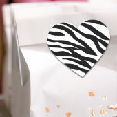 Zwarte zwarte zebra print safari verjaardagsfeestj hart sticker