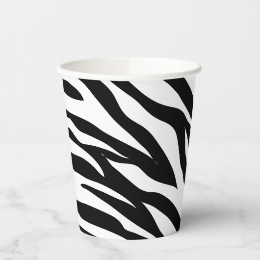 Zwarte zwarte zebra print safari verjaardagsfeestj papieren bekers (Links)