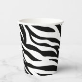 Zwarte zwarte zebra print safari verjaardagsfeestj papieren bekers (Voorkant)