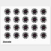 Zwarte zwarte zebra print safari verjaardagsfeestj ronde sticker (Vel)