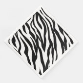 Zwarte zwarte zebra print safari verjaardagsfeestj servet (Hoek)