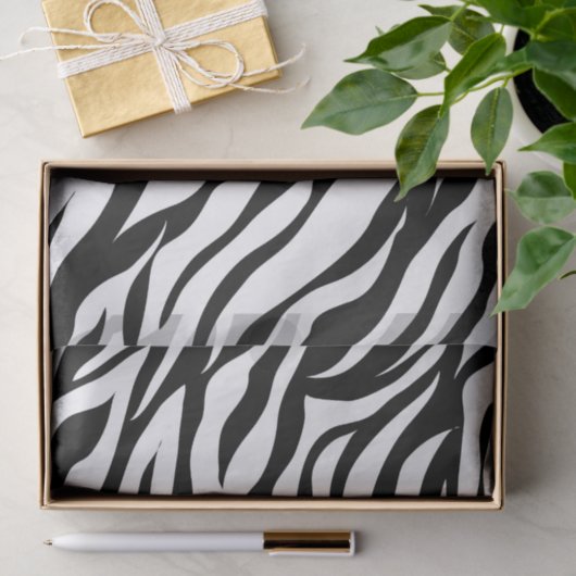 Zwarte zwarte zebra print safari verjaardagsfeestj tissuepapier (Geschenk)