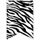 Zwarte zwarte zebra print safari verjaardagsfeestj vlaggetjes (Tweede vlag)