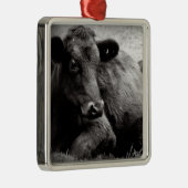 Zwarte Zwarte Zeekabeljauw Metalen Ornament (Rechts)