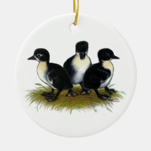 Zwarte Zweedse Eendjes Keramisch Ornament
