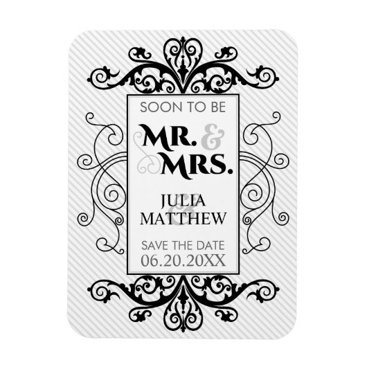 Zwarte  zwembroeken bewaren de datum van huwelijk magneet (Verticaal)