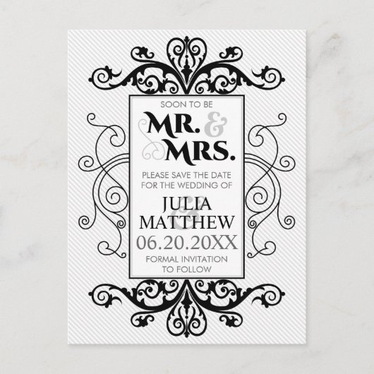 Zwarte  zwembroeken die de datum opslaan aankondigingskaart (Voorkant)