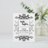 Zwarte  zwembroeken die de datum opslaan aankondigingskaart (Staand voorkant)