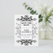 Zwarte zwembroeken die de datum opslaan aankondigingskaart (Staand voorkant)