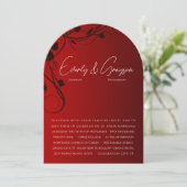 Zwarte Zwemelen op uitnodiging voor een rood huwel (Staand voorkant)