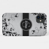 ZWARTE ZWEMMELEN UW MONOGRAM Case-Mate iPhone CASE (Achterkant (horizontaal))