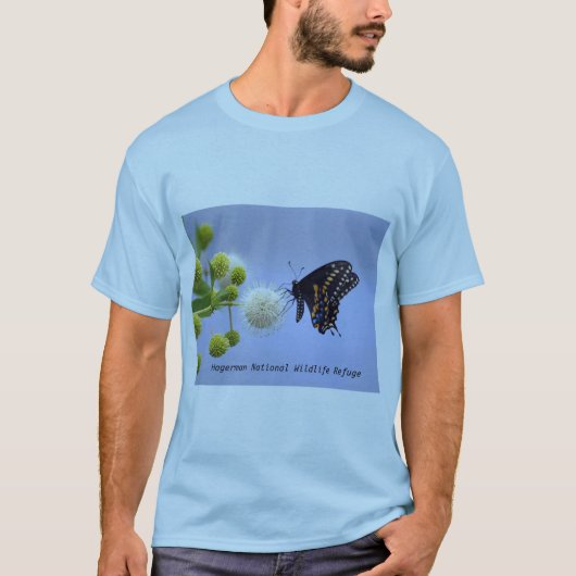 Zwarte Zwemstaart op Buttonbush - HNWR-T-shirt T-shirt (Voorkant)