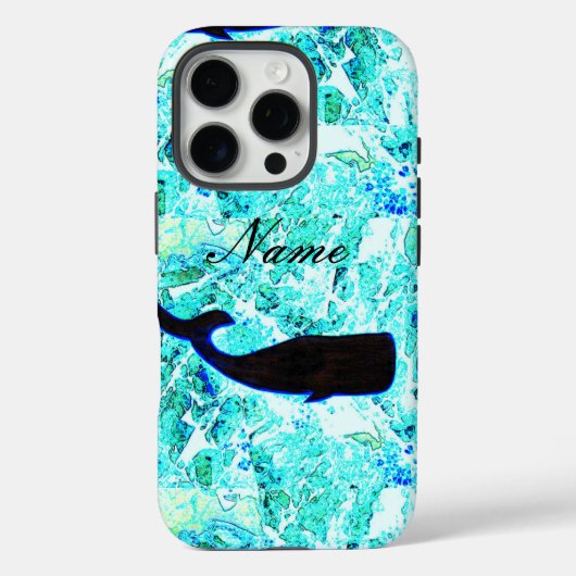 zwarte zwemwalvis blauw Case-Mate iPhone case (Achterkant)