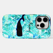 zwarte zwemwalvis blauw Case-Mate iPhone case (Achterkant (horizontaal))