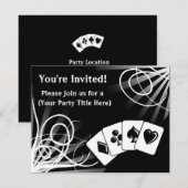 Zwarte Zwirl Aangepaste Uitnodigingen (Voorkant / Achterkant)