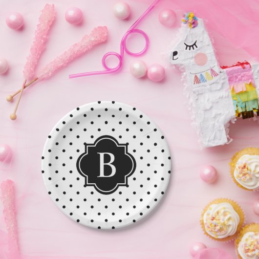 Zwarte Zwitserse Stippen | Borden van papierpartij Papieren Bordje (Feest)