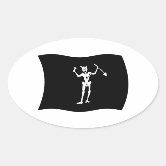 Zwartebaard Vlag Sticker (Voorkant)