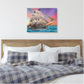 ZWARTEBAARDS PIRATENSCHIP CANVAS AFDRUK (Insitu (Slaapkamer))