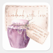 Zwartebessenjam Etiket Zelfgemaakt met Liefde Naam (Voorkant)