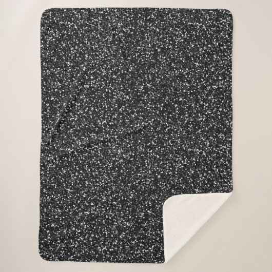 Zwartegrind glitter sherpa deken (Voorkant)