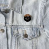 Zwartegrond glinsterende druppels op maat gemaakt ronde button 3,2 cm (In situ)