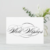 Zwartek Elegante Script Wensen Huwelijksbord Kaart (Staand voorkant)