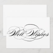 Zwartek Elegante Script Wensen Huwelijksbord Kaart (Voorkant / Achterkant)
