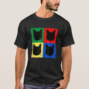 Zwartekop Silhouet Primaire Kleuren Tabby T-shirt