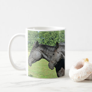 Zwartekoppenpaarden Vreedzaam ontwerp met twee zij Koffiemok