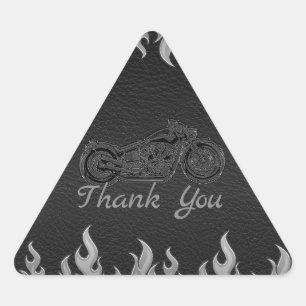 Zwartelederen zilver chroom motorfiets bikerfeest sticker